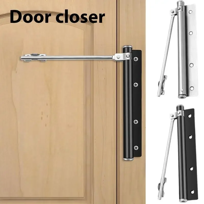Adjustable Door Closer 50KG Aluminum Alloy Automatic Door Spring Closer Soft Close Fire-proof Heavy Duty Hardware