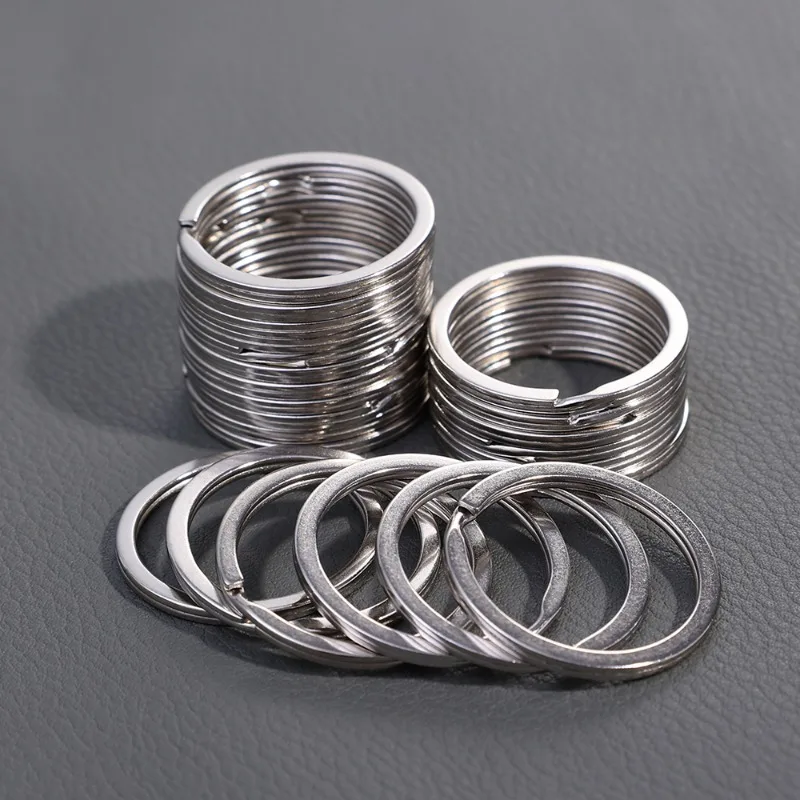 DIY Key Chains Key Ring AccessoriesSilver Plated Metal Blank Keyring Keychain Split Ring Keyfob Key Holder Rings Women Men