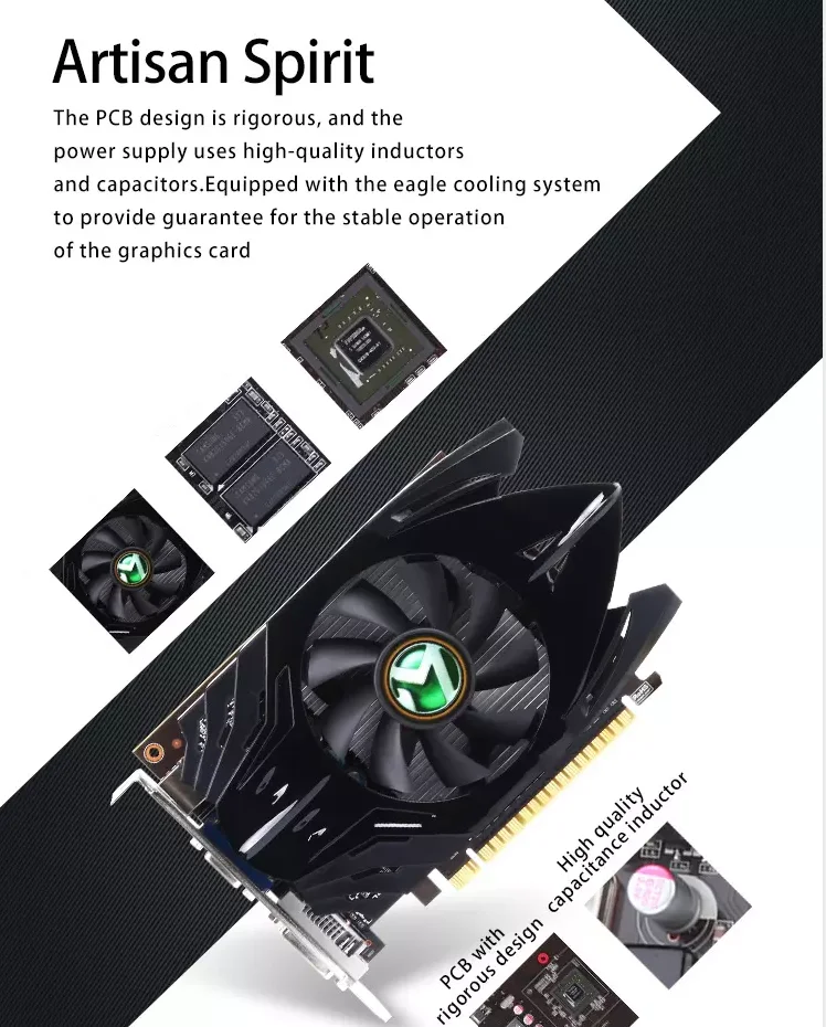 MAXSUN GeForce GT 730 Grafische Kaart – 4 GB GDDR3 – 4x HDMI – 4K @30Hz – Stille PCIe 2.0 X8