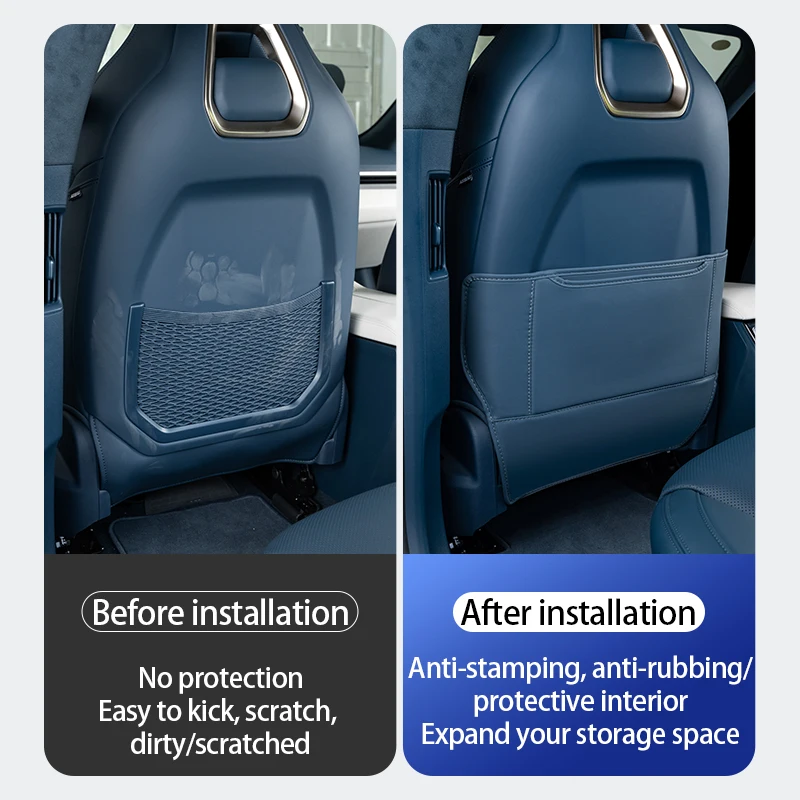 Special seat kick pad Leather rear backrest protection automotive interior trim modification accessories For ZEEKR 001