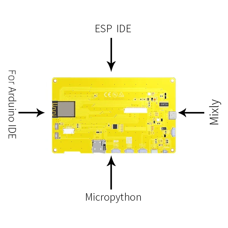 ESP32-S3 IPS Ʈ ÷, 5 ġ TFT, Arduino LVGL ESP32 HMI, 8M PSRAM, 16M ÷, Wi-Fi  , 800x480 RGB LCD,  