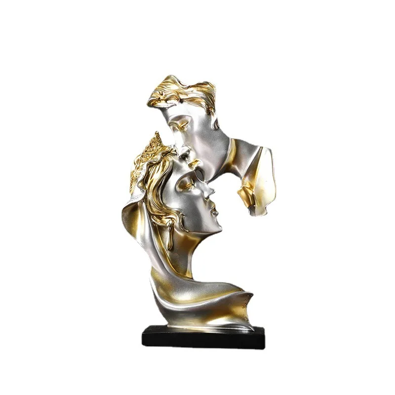 Mini Resin Lovers Statue Figurine Kissing Posture Model Craft Sculpture Ornament Home Decor Desktop Wine Cabinet Decoration