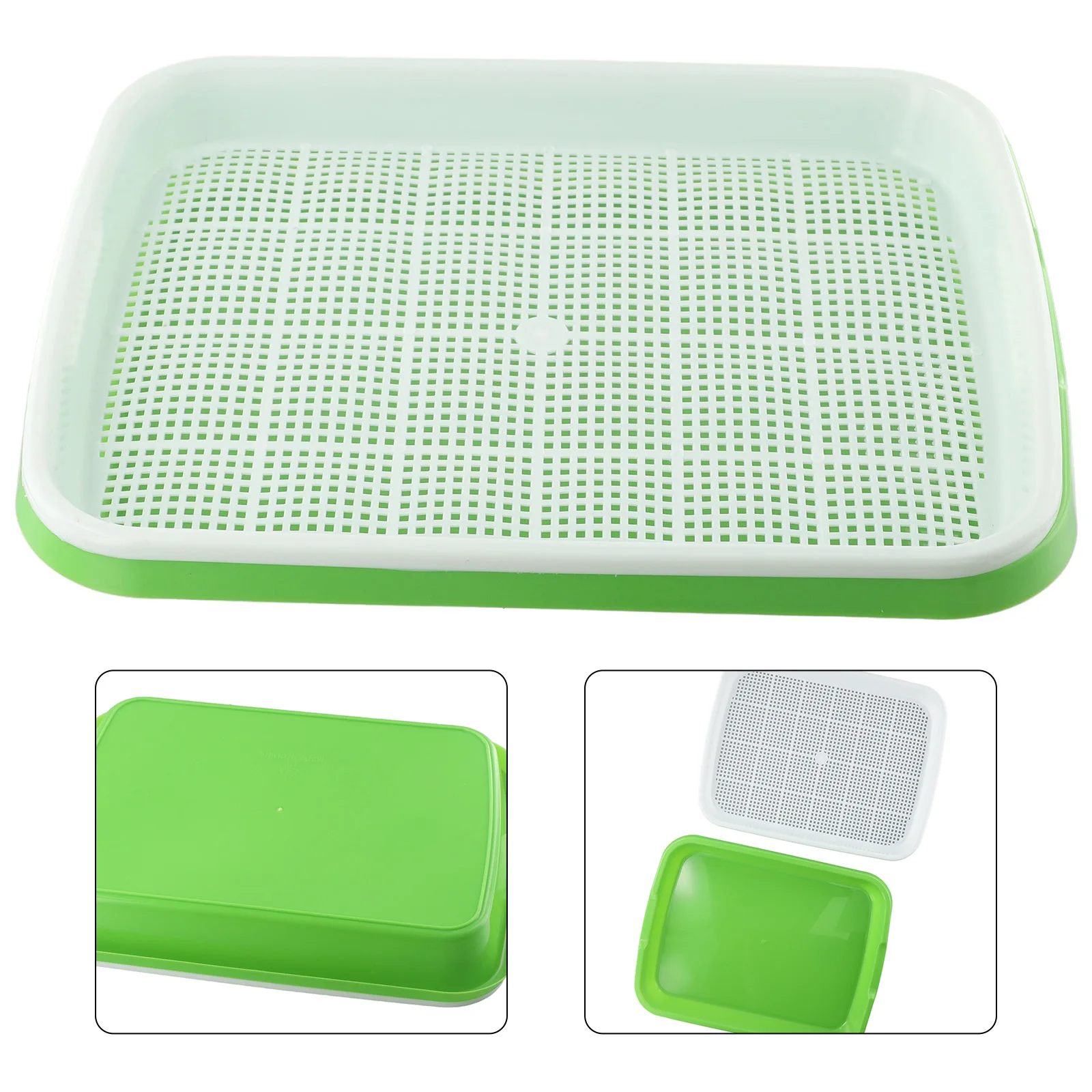 

Microgreens-Hydroponic Sprouting Tray For Sprouts Vegetable Beans Cat Grass Germination Nursery Pot 33cmx26cmx5cm Garden Tools