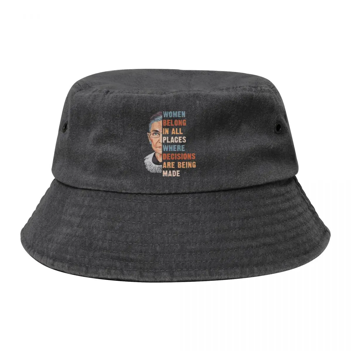 

Women Belong In All Place Where Decisions Are Being Made Cowboy Denim Fisherman Hat With Printing