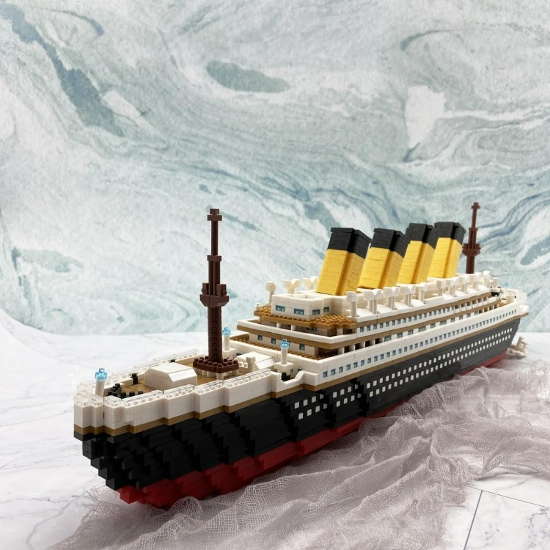 Educational Titanic Cruise Ship Model Bricks Micro Building Blocks DIY Boat Puzzle Desktop Toy Kit for Adults Birthday Gift