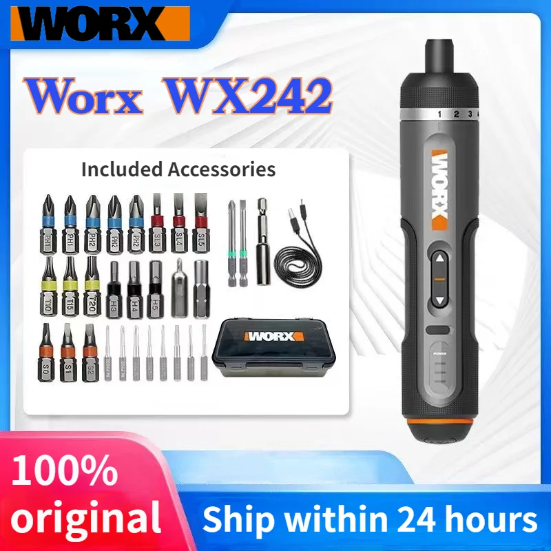 Шуруповерт Worx WX242 Электрический Аккумуляторный с зарядкой от USB, 4 в