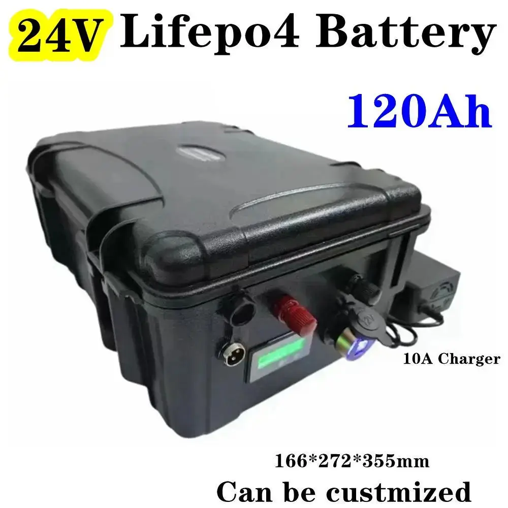 

Литиевый аккумулятор 24 в 120 Ач Lifepo4 с BMS 150 А для рыбалки, лодки, мотора AGV, автомобиля, грузовика, морского каравана + зарядное устройство 10 А