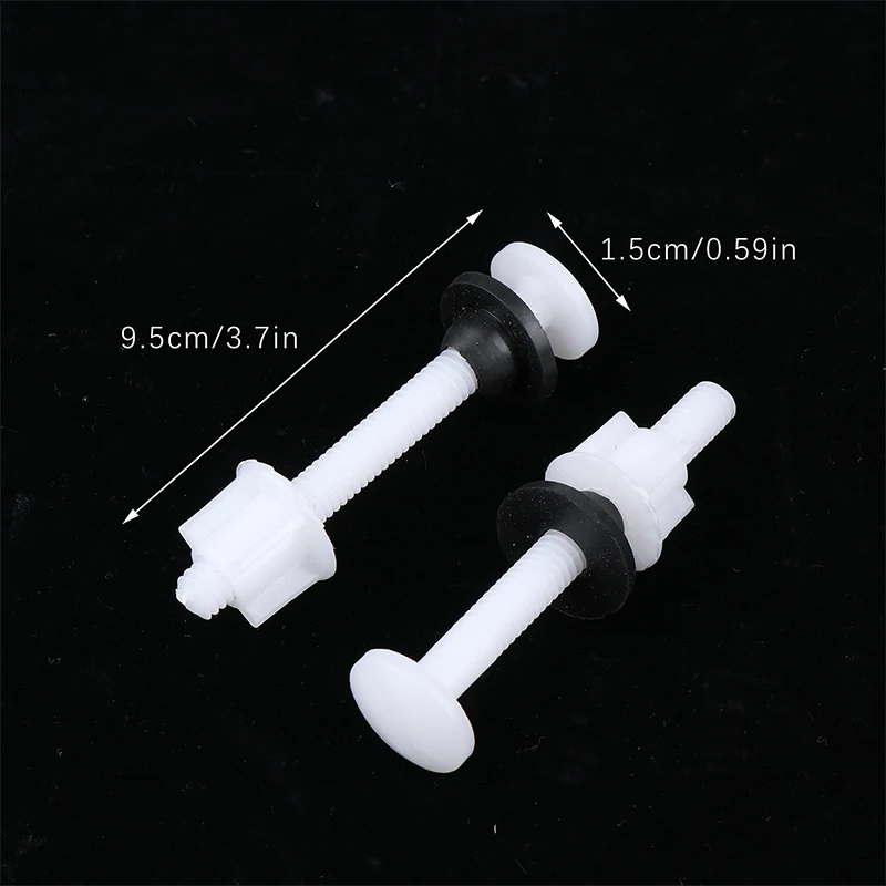 2Pcs Plastic Toilet Seat Hinge Repair Bolts + Fitting Screws + Washers Kit For Home Bathroom Accessories