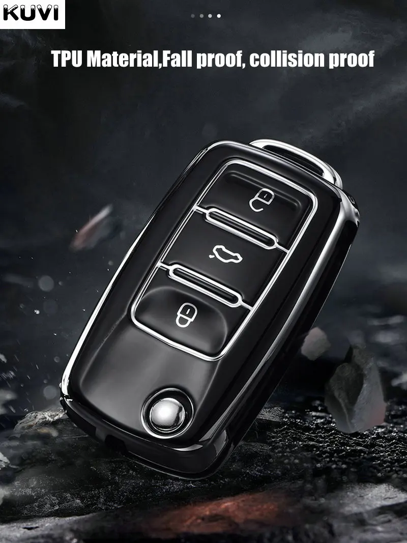 Key case cover TPU car remote key case cover Volkswagen VW Polo Golf Passat Tiguan Beetle Caddy T5 Up Eos Skoda Octavia Seat Leon Altea