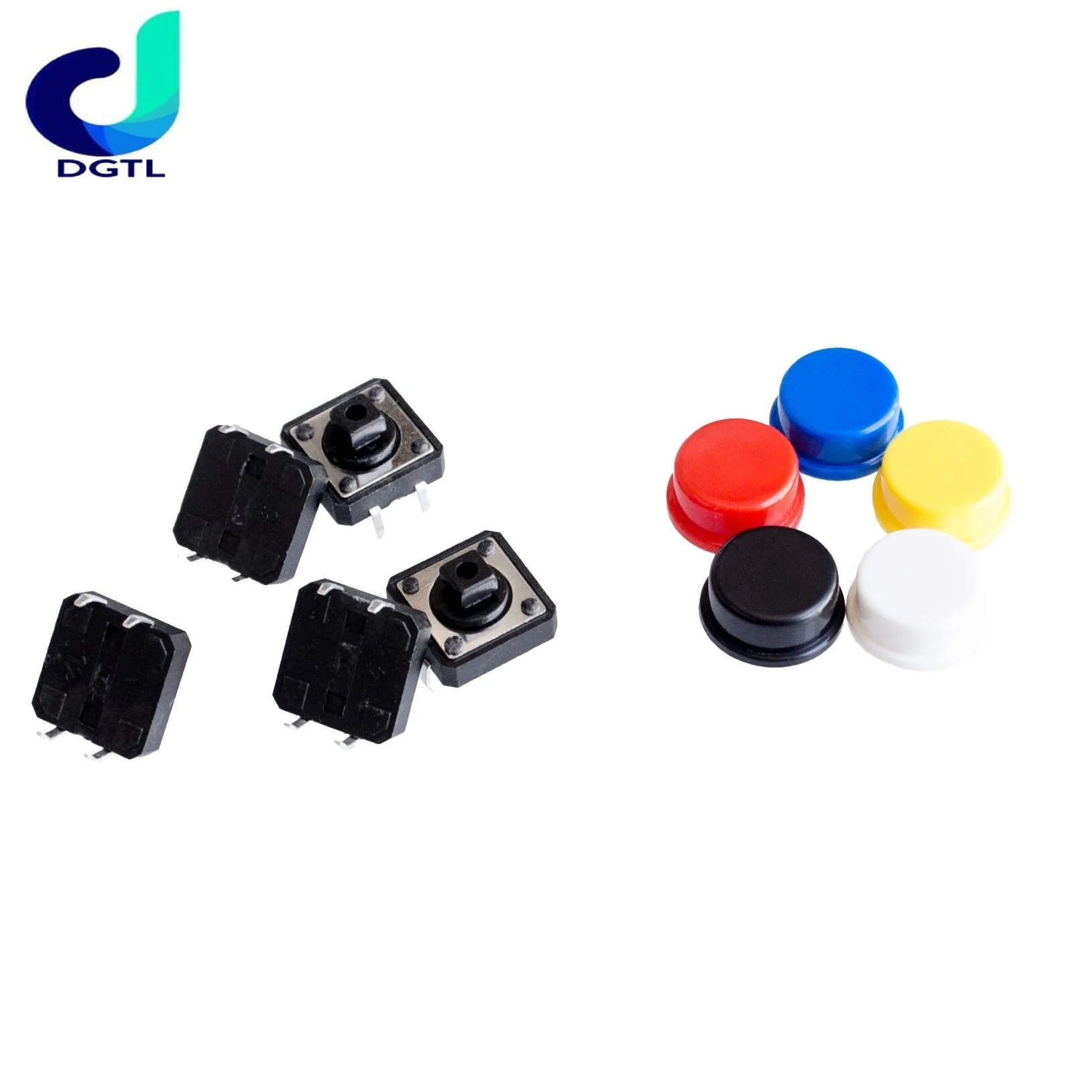 촉각 푸시 스위치 순간 12*12*7.3MM 마이크로 스위치 + DIY 키트 용 5 색 택트 캡