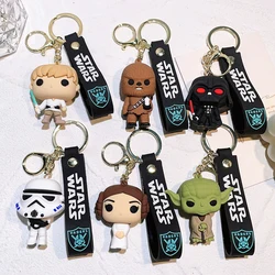 Disney Classic Movie Star Wars Keychain Darth Vader Imperial Stormtrooper Yoda Baby Chewbacca Doll Keyrings Key Holder for Boys
