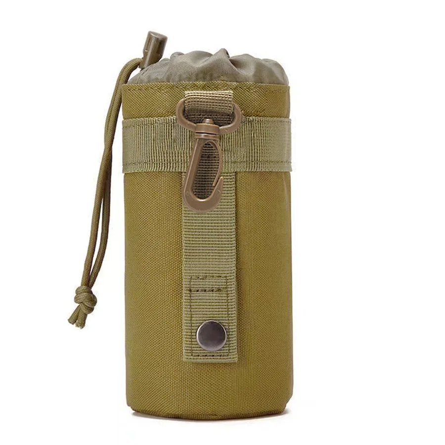 Outdoor Molle Water Bottle Bag Rack Camping Hiking Bicycle Bottle Bag Pulling Rope Multi functional Bottle Bag