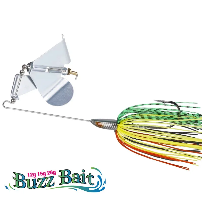 

TSURINOYA Buzzbait Fishing Lure 12g 15g 26g Topwater Spinner Baits Artificial Metal Hard Bait ASSAULT Bass Pike Fishing Tackle