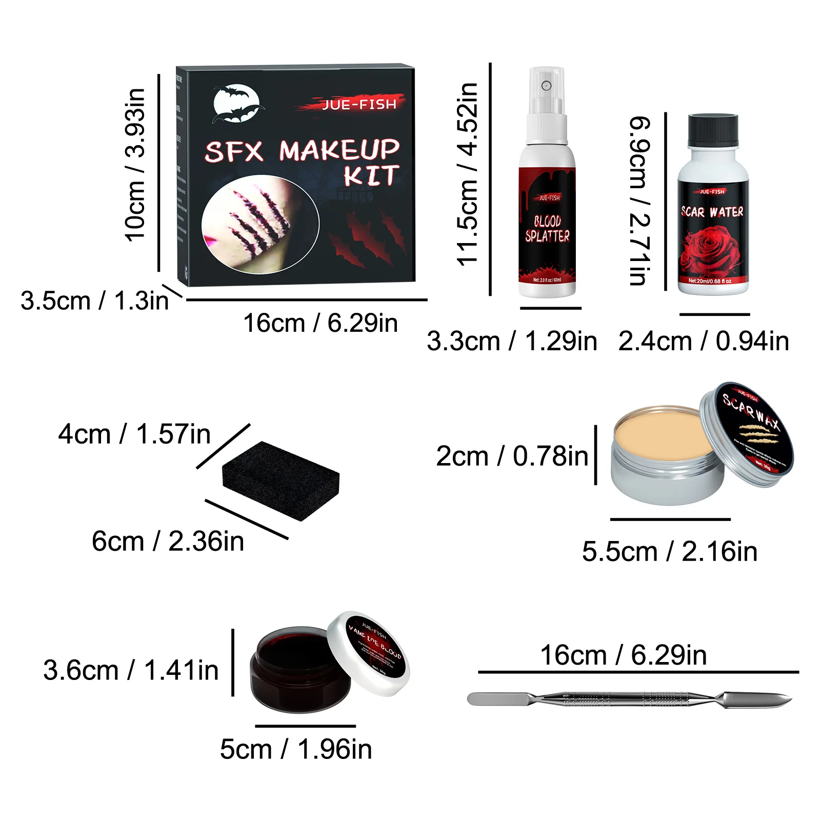 Halloween Fake Scar Makeup Kit - Horror Cosplay Skin Wax  Plasma Tool