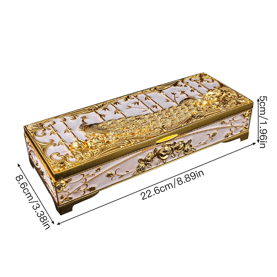 صندوق مجوهرات أوروبي كبير، قلادة، أقراط، خواتم، تخ...