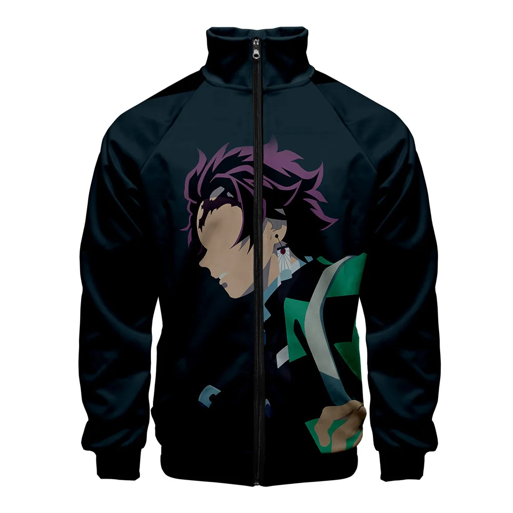 

3D Demon Slayer Comic Standing Collar Sweatshirt Men's Women's Zip Jacket Kimetsu no Yaiba Fashion Children's Zip Jacket