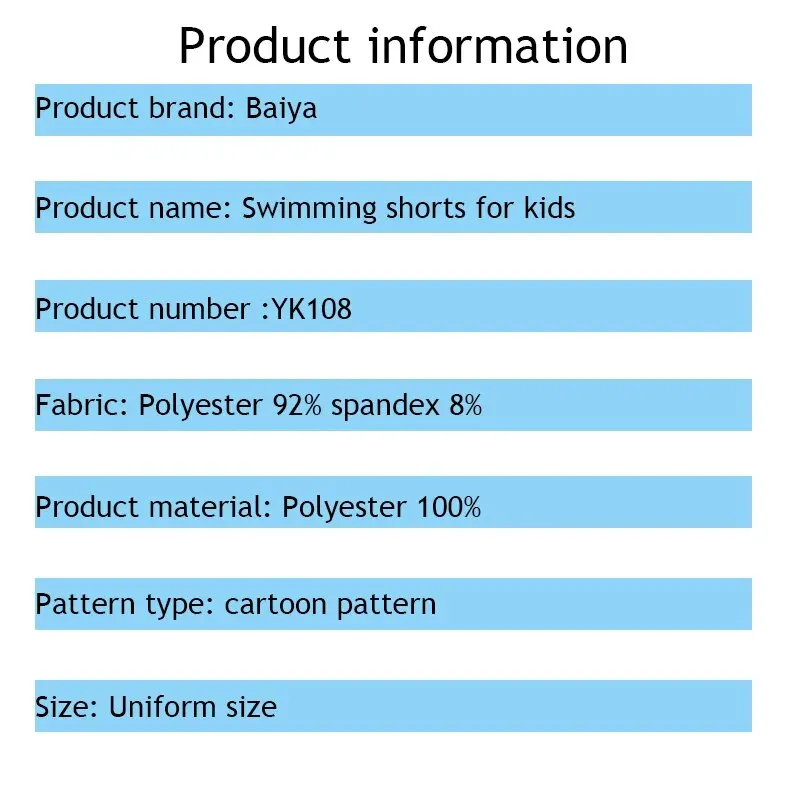Swim Shorts Children Boys And Girls Flat Angle Cute Cartoon For Beach Swimming