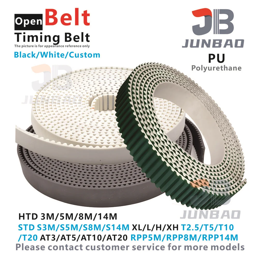 High quality HTD 3M/S3M/5M/S5M/8M/S8M Green Open Timing Belt Width 10/15/20/30/40/50MM Polyurethane Steel PU Synchronous Belt