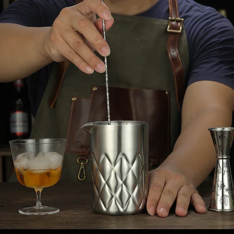 Whiskey Cup Cocktail Glass 580ml Stirring Tin Cocktail Mixing Glass Double-walled Vacuum Insulated Temperature Consistency cocktail stirrers