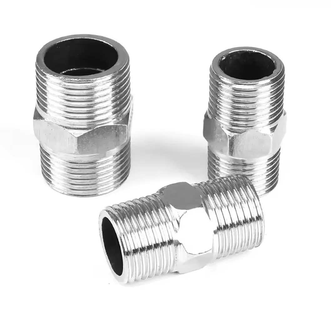 304 Stainless Steel Male to Male Thread Hex Nipple Pipe Fitting Connector Couple