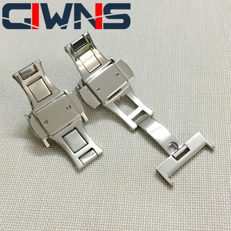 

Belt Buckle Watch Band Double Press Butterfly Double Buckle Universal Watch Accessories Fine Steel Bow Buckle