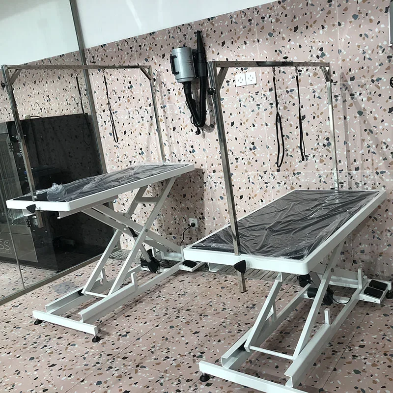 

] Электрический косметический стол с ультра-низким подъемом для питомцев, кошек и собак, Большой собачий золотистый ретривер