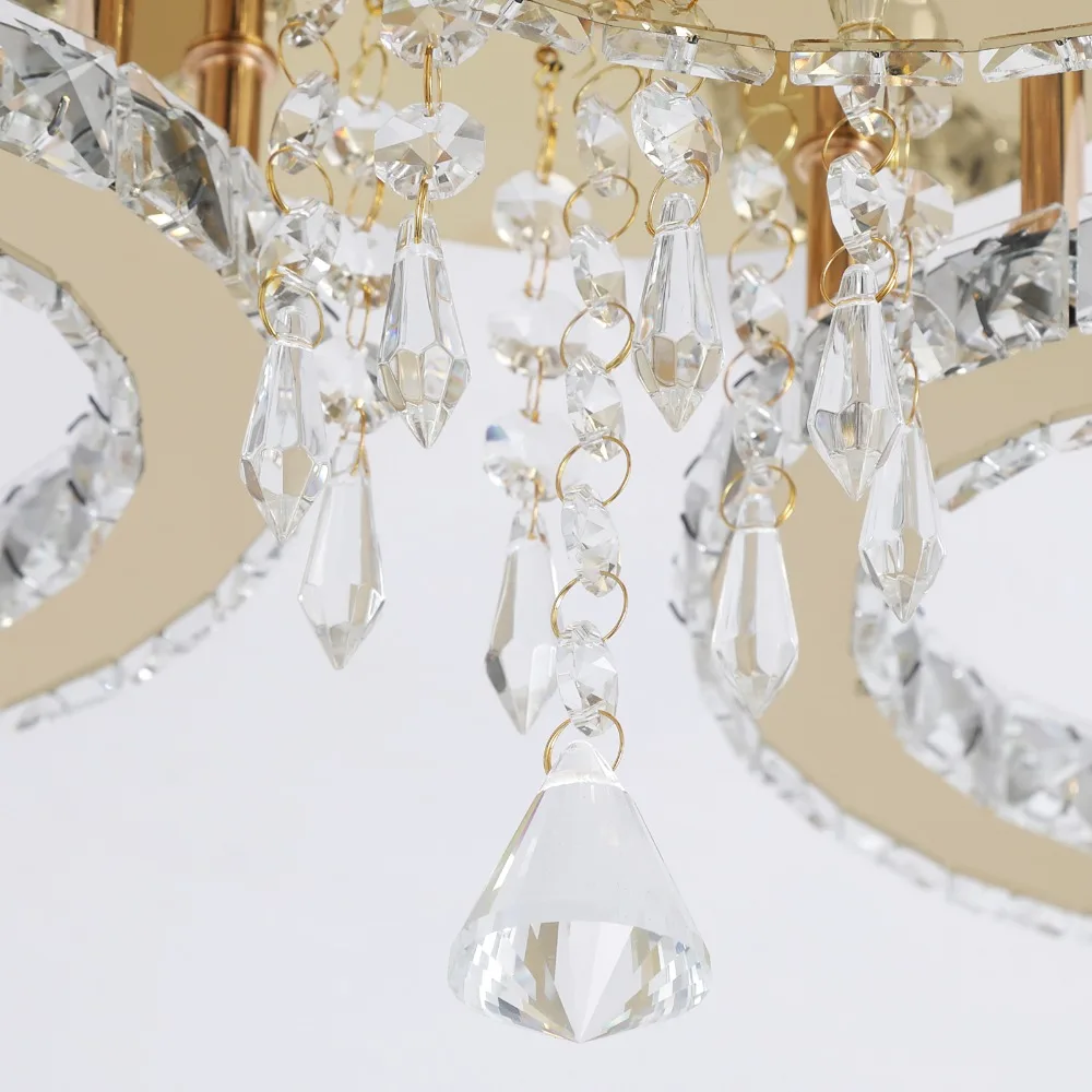 Modern Led Ceiling Light Modern Home Decoration Crystal Chandelier Luxury Living Room Dining Gold Ceiling Lamp Lighting