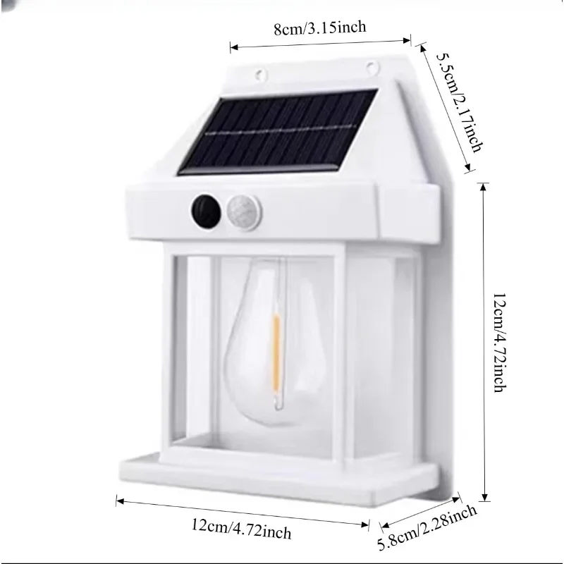 Solar-Powered Waterproof LED Wall Light with Sensor