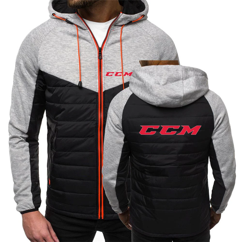 CCM 2023 autumn and winter new solid color hooded 7-color men's cotton-padded jacket coat men's wear.