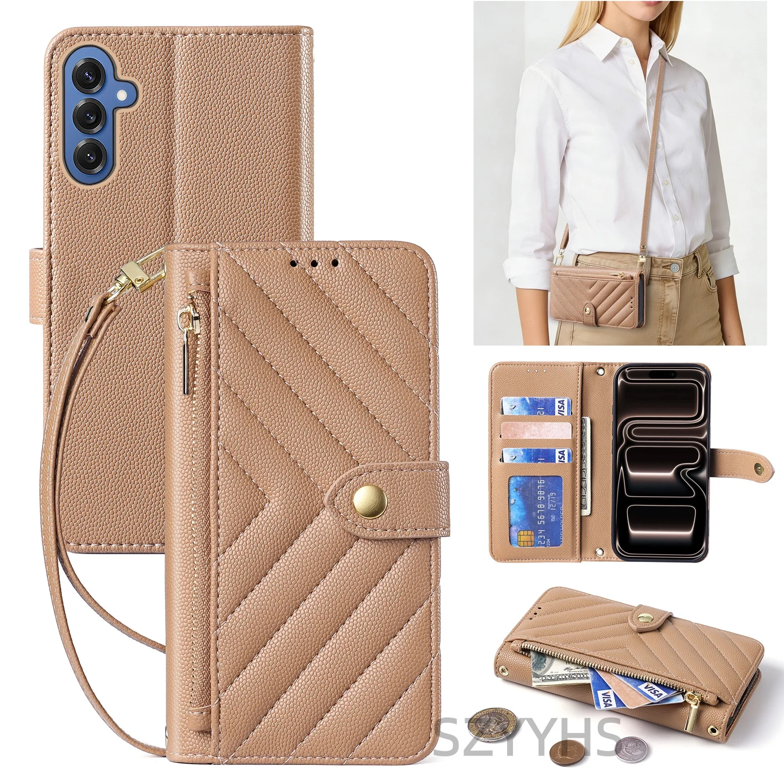 Crossbody Phone Case with Wallet Cover