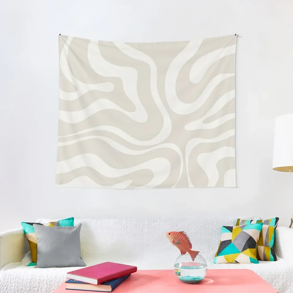 

Liquid Swirl Modern Abstract Pattern in Light Mushroom Beige and Pale Cream Tapestry Room Ornaments Cute Room Things Tapestry