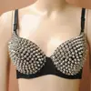 Intimates Deep-V Y2k Rivet Bra Punk Shockproof Push Up Bra Lingerie Anti-sagging Underwear for Women Beach