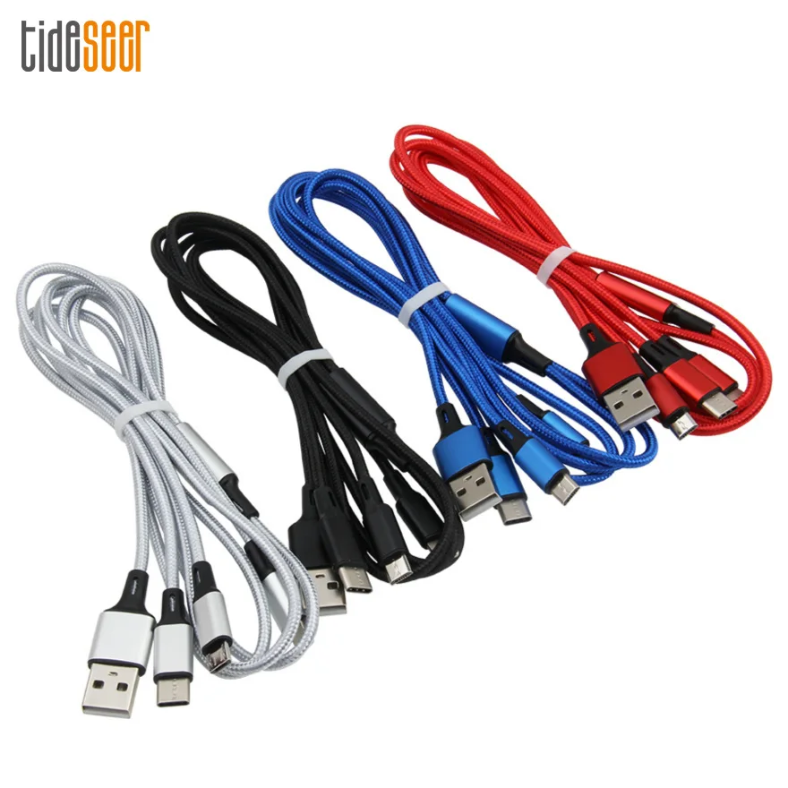 

3 в 1, USB-кабель для быстрой зарядки, 120 см, 200 шт.