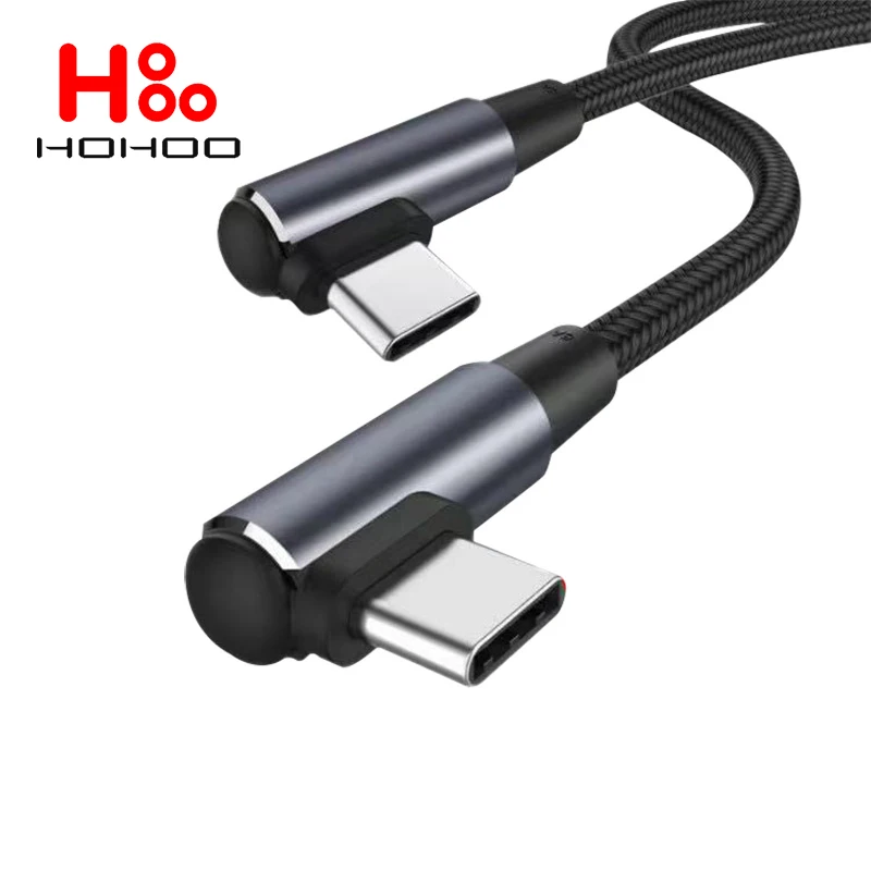 Кабель USB C - C под углом 90 градусов PD 4.0 3.1 для iPhone 15 Pro Max + mini Xiaomi Redmi K60 50 40 30 Huawei P60 50 40 Mate 60 40 30 Macbook Air iPad Pro Быстрая зарядка Кабель C