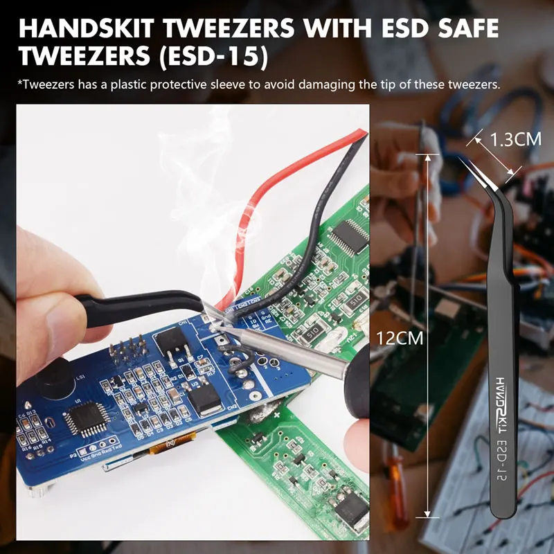 T12 납땜 스테이션 핀셋 핸들 STM 32 칩 자동 절전 듀얼 핸들 절전형 마이크로 전자 SMD 수리 용접 도구