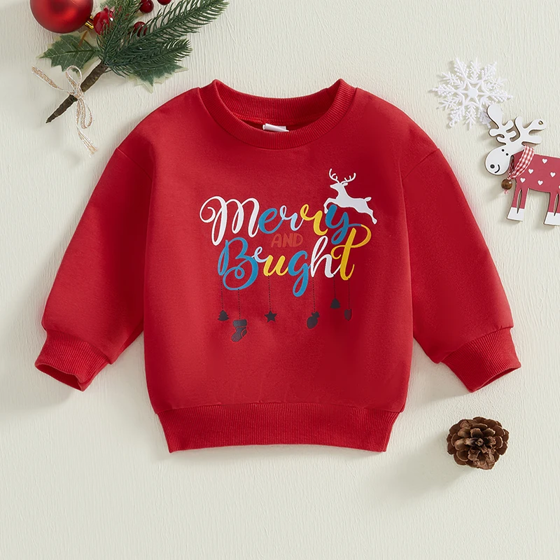 Children s Winter Hooded Sweater with Reindeer Print and Fleece Lining Warm Pullover for Boys and Girls Christmas Outfit
