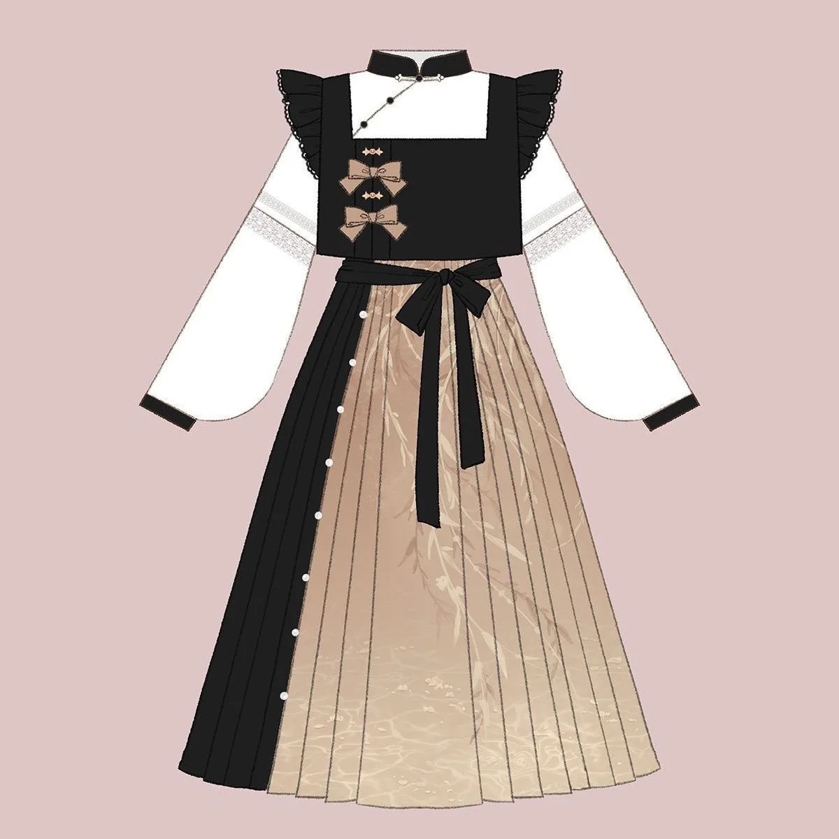 [Dusk] New Chinese Fairy Two Piece Set of Daily Antique Lolita Skirt Suits Gothic Women Girl Lolita Bunny