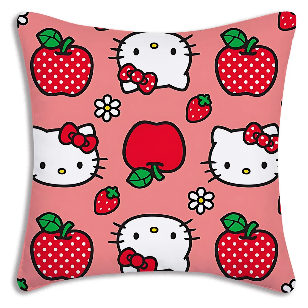 Cute Funny Cartoon Hello Kitty Pillow Covers Cartoon Sofa Decorative Home Double-sided Printing Short Plush Cute Cushion Cover 6