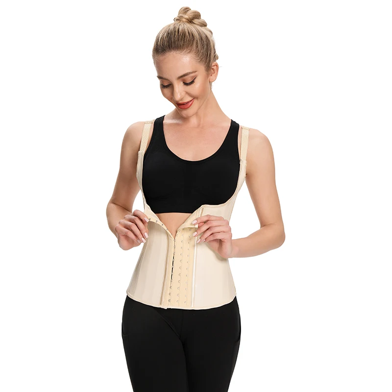 

Black Nude Waist Holder Pant Covered Women's Tank Top Latex Corset Women's Colombian Waist Belt Vest Tank Private Label