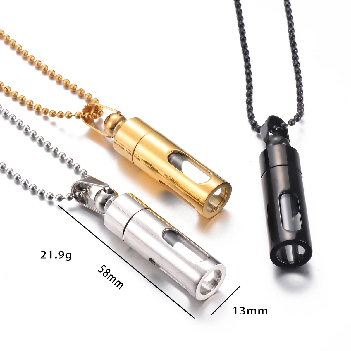 Women Men Necklaces Stainless Steel Glass Collect Sand Flower Open Bottle Memorial Pendant Necklace Cremation Urn Jewelry 6