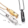 Women Men Necklaces Stainless Steel Glass Collect Sand Flower Open Bottle Memorial Pendant Necklace Cremation Urn Jewelry 6