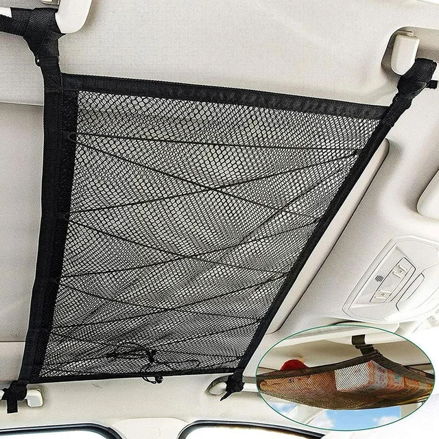 Filet de rangement pour toit de voiture, sac en maille respirant, poche de  rangement pour plafond de voiture, accessoires d'intérieur - AliExpress