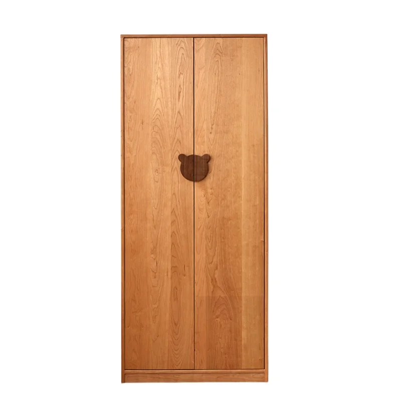All solid wood children's wardrobe North American cherry wood boys and girls storage floor wardrobe