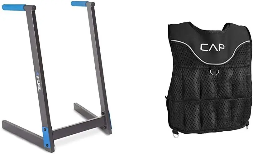 

Barbell Dip Station with 20 Lb Weighted Vest