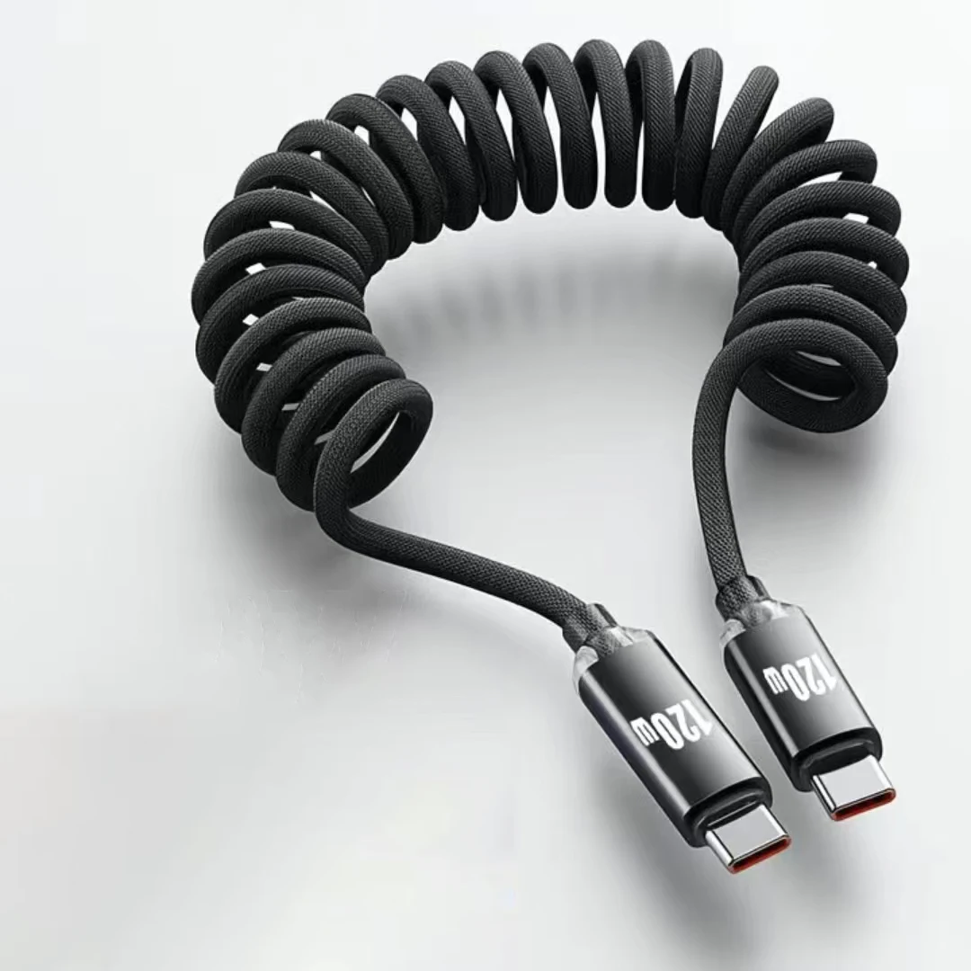 High-Power USB C to Type C Fast Charging Telescopic Cable