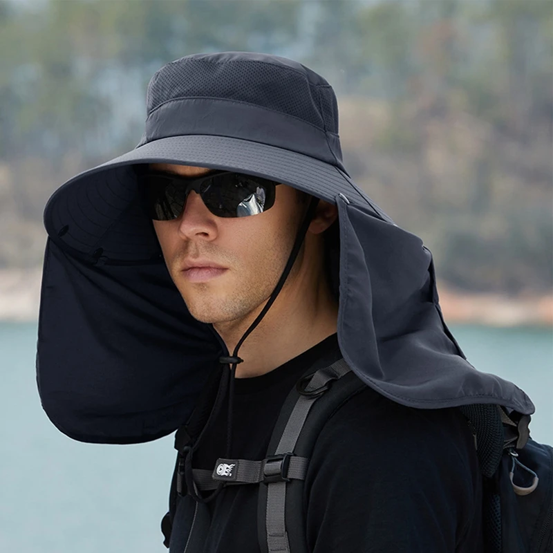 Sun Protection Bucket Hat Summer Outdoor Hunting Cycling Hiking Hats Camping Visor Caps Removable Fisherman Cap for Men Women 6