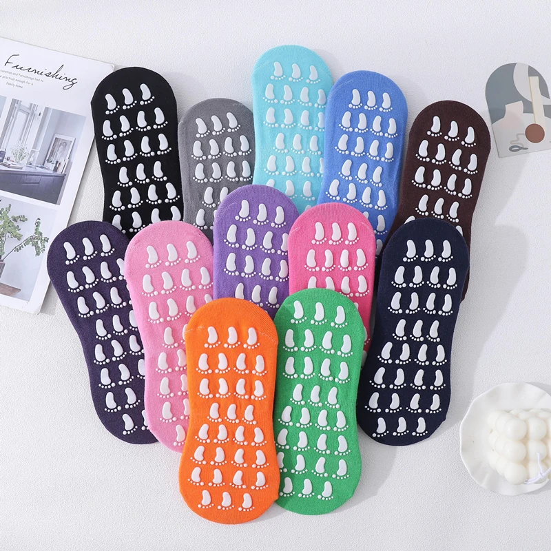 Kids Adults Anti-Slip Socks Cute Little Feet Soft silicone Parent-Child Trampoline Cotton Socks Boys Girls Outside Sports Socks