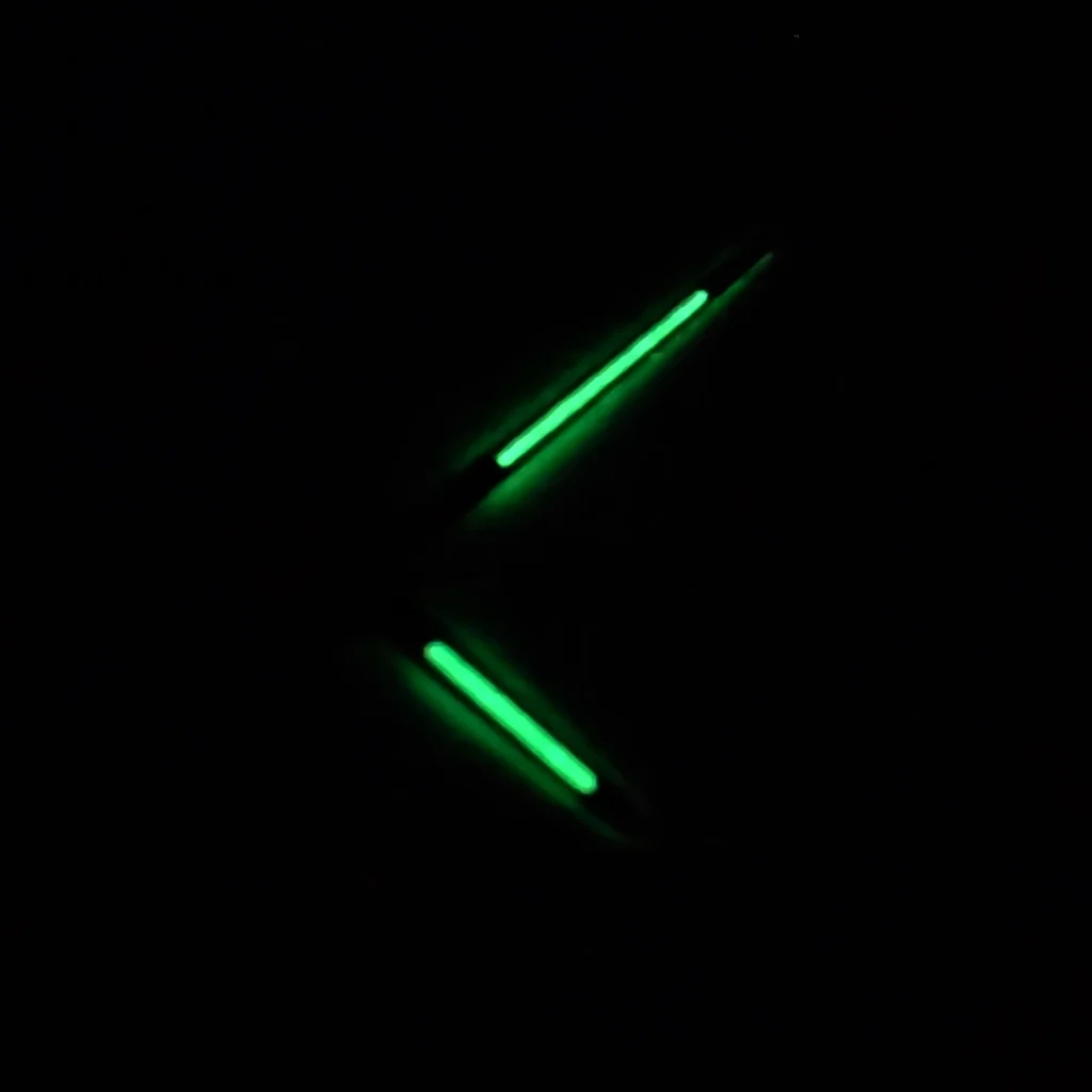 Elegant Silver and Blue Watch Hands with Green Luminescence