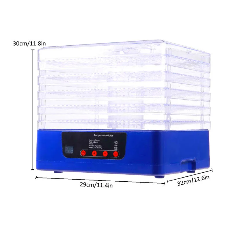 5 Layer Small Spice Fruit And Vegetable Dryer Household Fruit Dryer Pet Food Dehydrator Flowers And Herbs Air Dryer White Blue