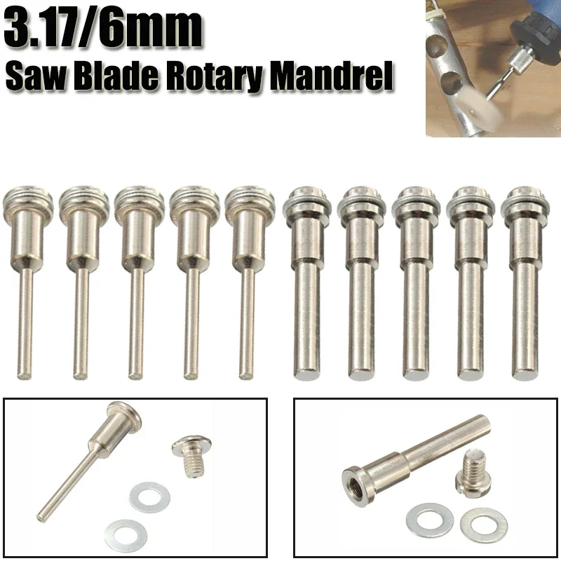 3.17/6mm Steel Mandrel Dremel Screw Shank Cut-off Wheel 5Pcs Rotary Tool Electric Grinding